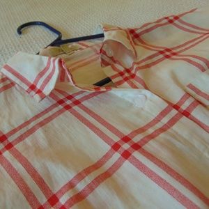 Button Down Hem-Tie Shirt